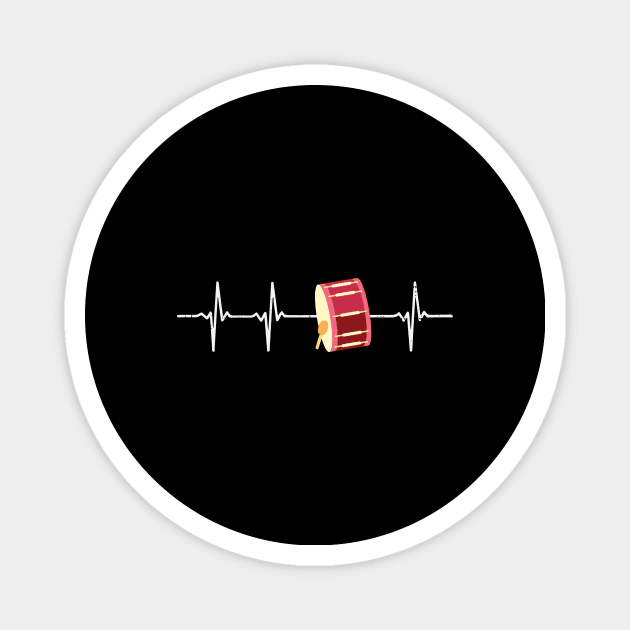 Marching Bass Drum Heartbeat Drummer Gift Magnet by Dolde08